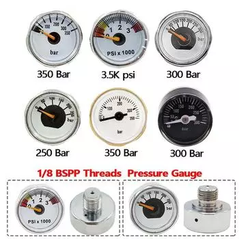 Мини-манометр 1/8BSP 250бар/300бар/350бар Дополнительные характеристики 300barwhite