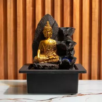 Mini Meditating Buddha Water Fountain for Table Decor, Gift Items, Indoor Home Dcor