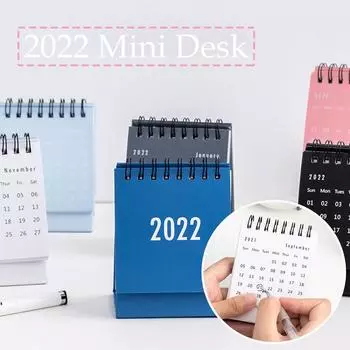 Мини-настольный календарь на 2022 год, настольный флип-календарь на месяц для школы, домашнего офиса, планировщик расписания чёрный