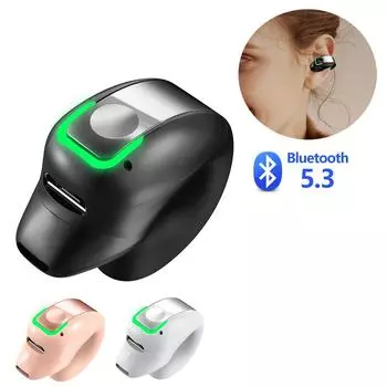 Мини-наушники с зажимом для ушей, беспроводные наушники Bluetooth 5,3 с микрофоном, шумоподавлением, Hi-Fi стерео наушники для бизнеса, спортивная гарнитура TWS