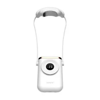 Mini Neck Fan Portable Bladeless USB Rechargeable Mute Sports Fans for Outdoor Separate Semiconductor Cooling Fan White CHINA