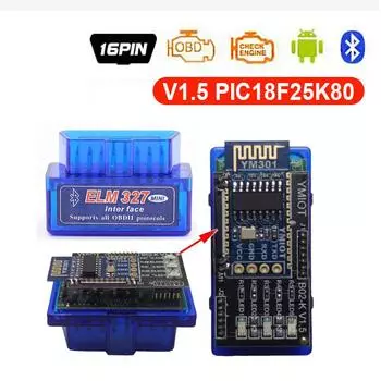 Mini Pic18F25K80 Elm327 V1.5 Bluetooth Elm 327 Obd2 сканер диагностический адаптер сканирующий инструмент Obd Obdii код считыватель