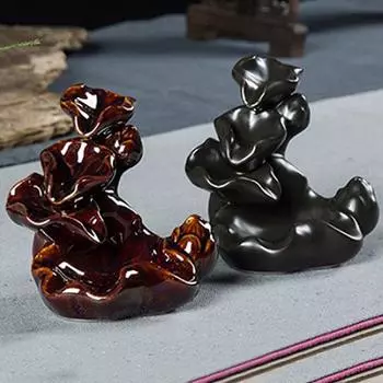 Мини-подставка для благовоний в китайском стиле Горный поток Керамическая курильница красный