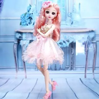 Мини-подвижная 20-шарнирная кукла, 36 см, игрушка для девочек, 3D большие глаза, BJD принцесса, полная одежда, коллекция платьев, детская кукла в подарок B