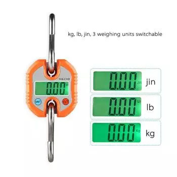 Mini Portable Electronic Crane Scale Digital Luggage Hanging Scale Fish Scale with Zero Tracking оранжевый