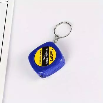 Мини-портативная рулетка (длина 1 метр) с креплением в виде автомобильного брелока - идеально подходит для шитья и пошива - самый продаваемый подарок-брелок с автомобильными инструментами! синий
