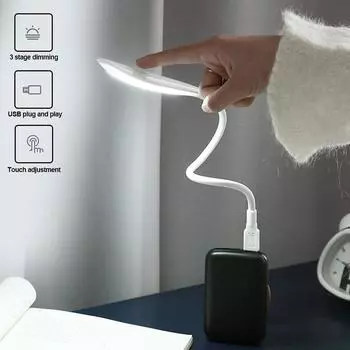 Мини Портативный Ноутбук USB LED Ночник ПК Ноутбуки Настольная Лампа Сенсорный Выключатель Портативный Гибкий Регулируемый Защита Глаз