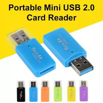 Мини-портативный USB 2.0 TF Micro SD устройство чтения карт памяти для портативного компьютера зелёный
