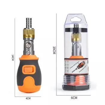 Mini Ratchet Screwdriver Precision Multi Tools Magnetic S2 Bits Household Multi-purpose Pocket Portable Screw Driver Set 8 in 1 серый