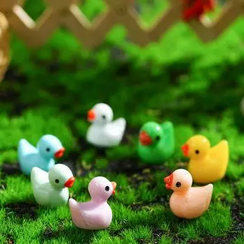 Mini Resin Duck Figurine Luminous Outdoor Patio Lawn Yard Garden Landscape Decoration Accessories 100/200/300pcs