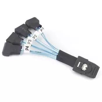 Mini Sas Sff-8087 To 4X Sata Male 3.0 SSD Высокоскоростной кабель передачи данных от 1 до 4