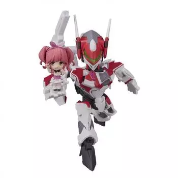 МИНИ-СЕАНС Macross Delta VF-31C Siegfried (Машина Mirage Farina Genus) с Макиной Накадзимой примерно. Подвижная фигурка из окрашенного ПВХ и АБС-пластика высотой 100 мм