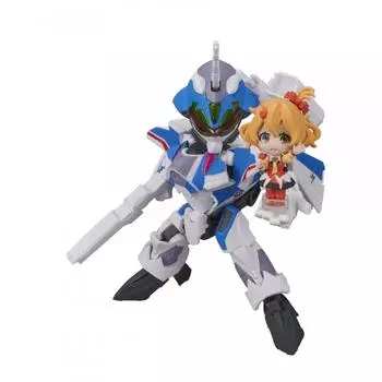 МИНИ-СЕАНС Macross Delta VF-31J Siegfried (Хаяте Иммельман Custom) с Фрейей Вион примерно. Подвижная фигурка из окрашенного ПВХ и АБС-пластика высотой 100 мм