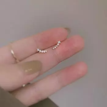 Мини-серьги Meteor Small Row Diamond Shiny на все тело, простой и универсальный стиль для деловых женщин