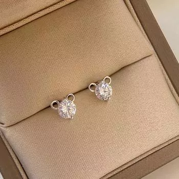 Мини-серьги в виде медведя Милые серьги в виде животных из мультфильмов Ниша Высокого класса