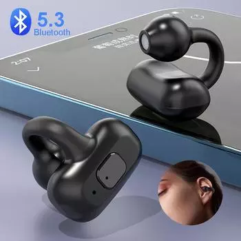 MIni Single TWS Bluetooth 5.3 Наушники-клипсы на наушниках Беспроводные наушники Зажим для ушей Hi-Fi стереогарнитура с шумоподавлением Наушники с низкой задержкой для телефона