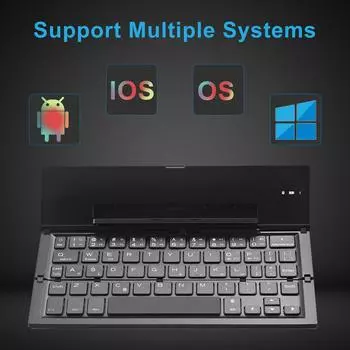Мини-складная портативная клавиатура BT для смартфонов iPad розовый