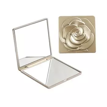 Mini Square Fold Makeup Mirror Easy to Carry Compact Cosmetic Mirror Pocket Makeup Mirror Folding Double-sided Vanity Mirror