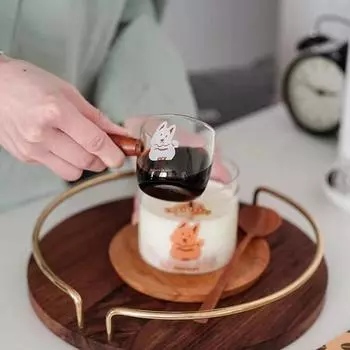 Мини-стакан для молока с ручкой, кувшин для сливок, многофункциональная емкость для приправ, небольшой стеклянный кувшин для кофе и молока, стакан для уксуса и соуса 100ML