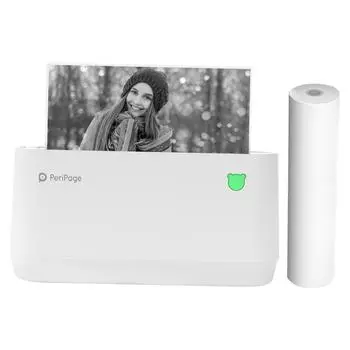Мини-термопринтер PeriPage A9 MAX, портативный беспроводной фотопринтер BT с разрешением 203 точки на дюйм, без чернил белый