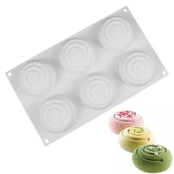 Mini Tornado Shaped Silicone Cake Mold DIY Kitchen Bakeware Supplies Cake Decorating White Silicone Baking Mold белый