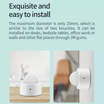 Mini Tuya Zigbee PIR Датчик движения Интеллектуальный беспроводной инфракрасный датчик тела Безопасность Smart Life App Control Alexa Google Home