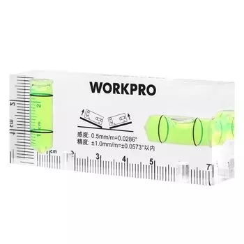 Мини-уровень WORKPRO Мини-уровень Кристаллический спиртовой уровень Акриловая трубка Пузырьковый уровень 6-сторонний измеритель с магнитом Горизонтальный уровень Вертикальный уровень с