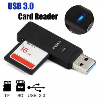 Mini USB 3.0 Micro Secure Digital TF адаптер для чтения карт памяти для ноутбуков белый