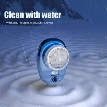Mini USB Electric Shaver Low Noise Digital Display Face Beard Shaver Long Lasting Portable Washable Car Rechargeable Shaver