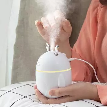 Mini USB Humidifier Car Air Purifier with LED Light Office Home Room Fragrance Water Ultrasonic Aroma Air Humidifier Diffuser USB Cable белый