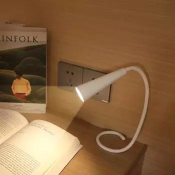МИНИ USB Ночник Общежитие Обучение Настольный светодиодный светильник для чтения Мини перезаряжаемый настольный светильник Гибкий шланг Защита глаз Комната белый