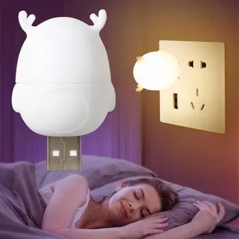 Мини-USB светодиодный ночник беспроводной ночник перезарядка спальня прикроватная кухонная лампа украшение с рисунком Настольная лампа для детей подарок