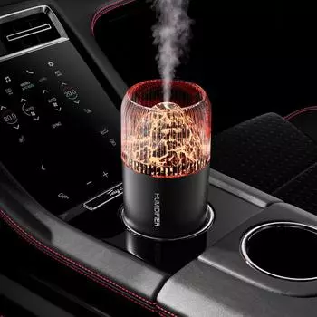 Мини-увлажнитель воздуха Volcano USB, автомобильный распылитель тумана, диффузор эфирных масел, очиститель, красочный ночник для дома, спальни чёрный