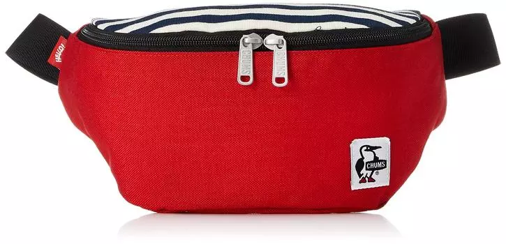 Mini Waist Bag Sweat Nylon Navy [Chums] Men s CH60-3624 Border/Tomato