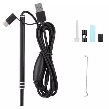 Мини-визуальная ушная ложка 3-в-1, USB HD-эндоскопическая камера, отоскоп для чистки ушей, 5,5 мм