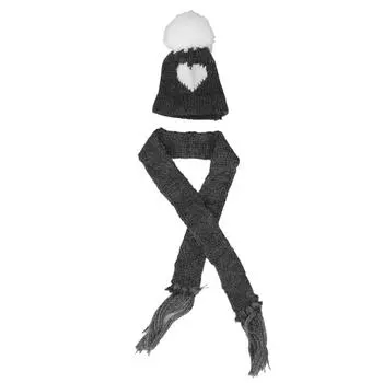 Мини вязаная шапка шарф 1/12 Love Hat шарф куклы зимняя одежда для кукольного домика аксессуары