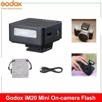 Мини-вспышка Godox IM20 IM22 Ручная вспышка для различных моделей камер 5 уровней выходной мощности Универсальное крепление «горячий башмак»