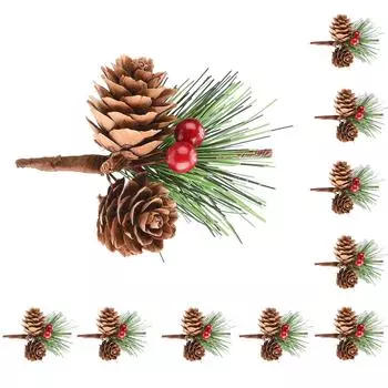 Mini Xmas Tree Accessories Pine Cones Pine Branches Xmas Decorations Small Flower Arrangements