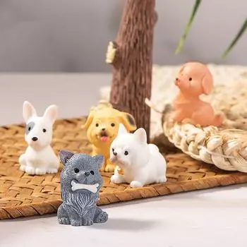 Миниатюрные фигурки собак Micro Mini, собачьи украшения из смолы, куклы, подарки для детей, игрушки для рабочего стола, аксессуары для украшения дома своими руками
