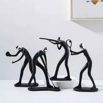 Миниатюрные спортивные персонажи из смолы, художественный дизайн, современная спальня, гостиная, декор рабочего стола, телевизор, тумба, украшение, подарок