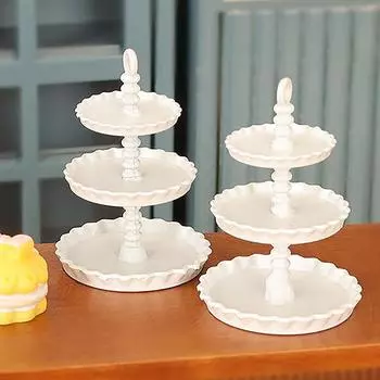 Миниатюрный поднос для торта Doll House, имитация миниатюры, маленькое украшение, подставка для торта, модель, аксессуары для сцены