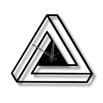 Minimalist Infinite Triangle Metallic Wall Clock for Home and Office | Big Size Stylish Latest Home Decor | Black Color (Battery Included) - Analog 45 x 45 cm