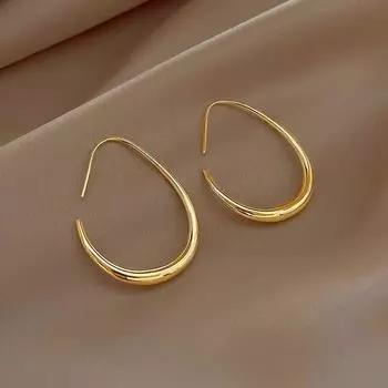 Минималистичные овальные серьги
