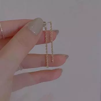 Минималистичные серьги-подвески Fairy Tassel, женские новые модные элегантные высококачественные серьги, покрытые серебром 14 карат 925