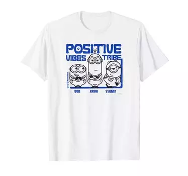 Футболка Minion POSITIVE VIBES TRIBE белый