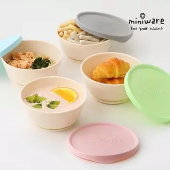 Miniware 2nd Generation Cassava Suction Baby Tableware Миска для хлопьев, корейские детские товары green+green