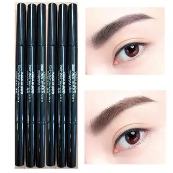 Miracle Dyne 1+1 Auto Eyebrow Pen Рекомендуемый карандаш для бровей, который не размазывается и не растекается, черный, 2 шт.