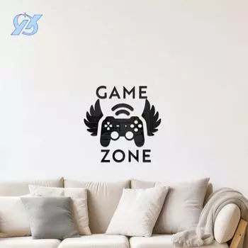 Mirrored acrylic wings game three-dimensional wall stickers for bedroom and living room self-adhesive decoration