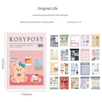 Miss Ben Original Stickers Journal Material Printing Book Creative Young Adult Mobile Phone Decoration Sticker Cute Journal Stickers Life vol.3