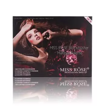 MISS ROSE 190-в-1 изысканные наборы для макияжа для девочек, набор теней для век и румян, палитра, универсальный чехол для макияжа 004N